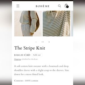 Boheme Stripe Knit *flawed version*